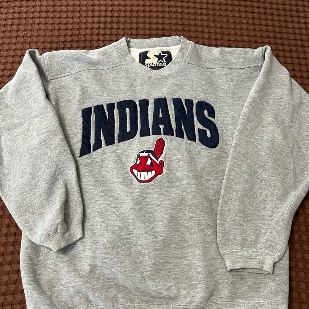 Rare Vintage 90s Starter Cleveland Indians Chief Wahoo Sweatshirt - Size M